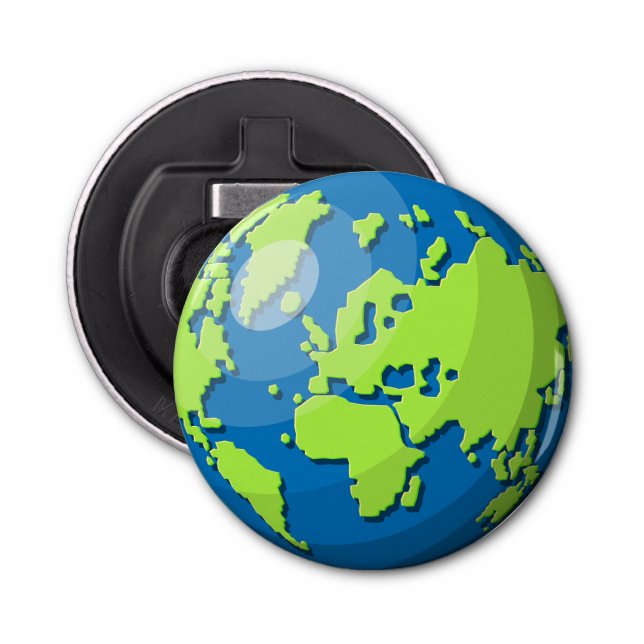Décapsuleur Realistic 3D Globe Design Earth Planet Art (Devant)
