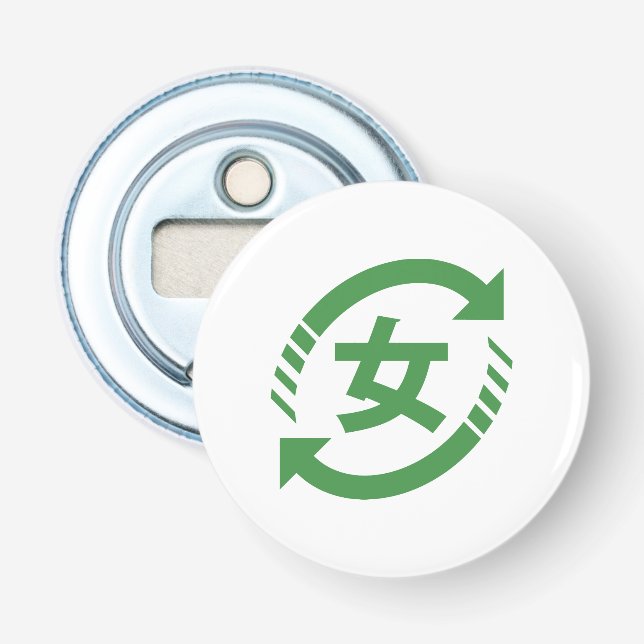 Décapsuleur Recycler les filles japonaises | SYMBOLE Kanji Nih (Devant)