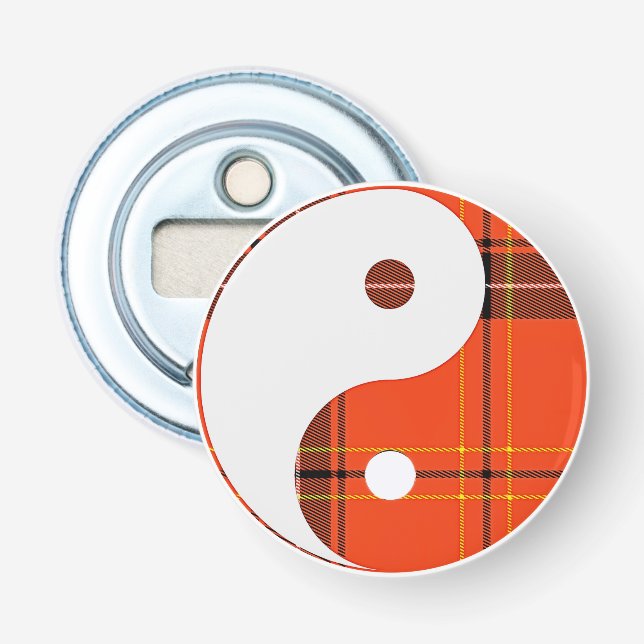 Décapsuleur Red Plaid et White Yin Yang (Devant)