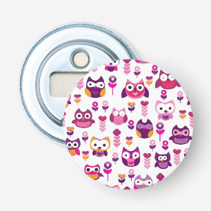 Décapsuleur rétro motif coloré d'oiseau de hibou