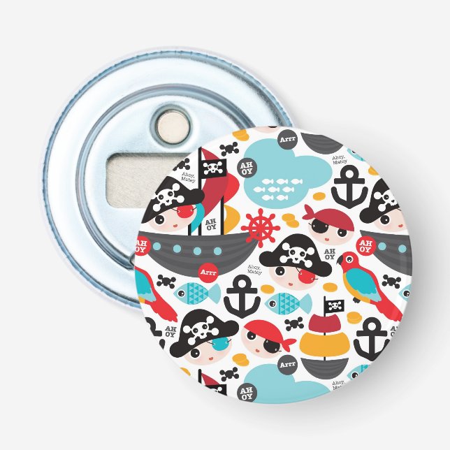 Décapsuleur Rétro navigation d'illustration de pirates (Devant)