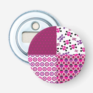 Décapsuleur Rétro point de polka de crâne de fleur