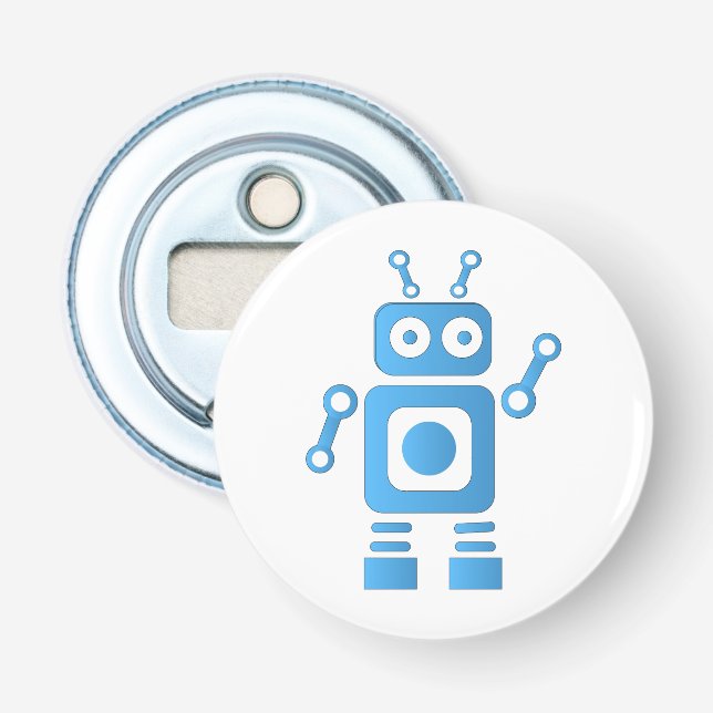 Décapsuleur Robot rétro bleu (Devant)