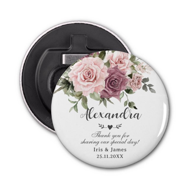 Décapsuleur Rose de cannelle Blush Floral Wedding Favoriser (Devant)
