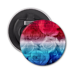 Décapsuleur Roses de briques 11 Rouge blanc bleu-rond ouvertur