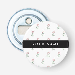 Décapsuleur Roses Rouges, Motif De Roses, Votre Nom