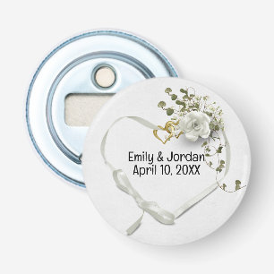 Décapsuleur Ruban cardiaque mariage et anneaux cardiaques