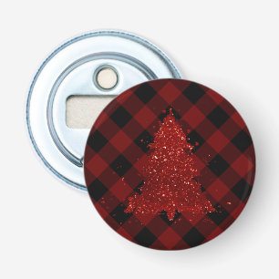 Décapsuleur Rustic Christmas Tree Buffalo Plaid Modern Checker