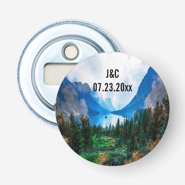 Décapsuleur Rustic Country Mountains Pittoresque Nature Mariag (Devant)