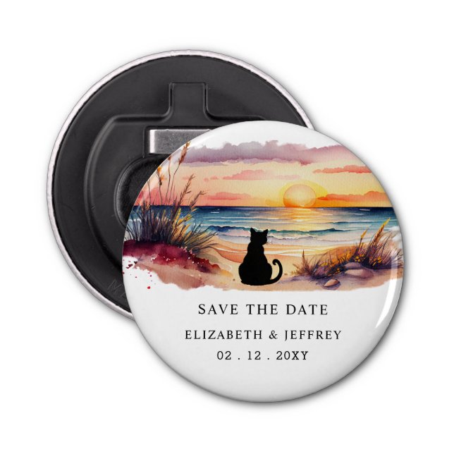 Décapsuleur Rustic Sunset Beach Save The Date Magnet (Devant)