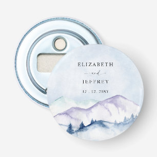 Décapsuleur Rustic Watercolor Mountains Outdoor Pine Mariage