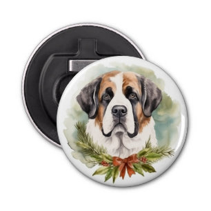 Décapsuleur Saint Bernard Christmas Wreath Festive Pup