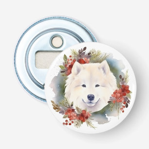 Décapsuleur Samoyed Christmas Wreath Festive Pup