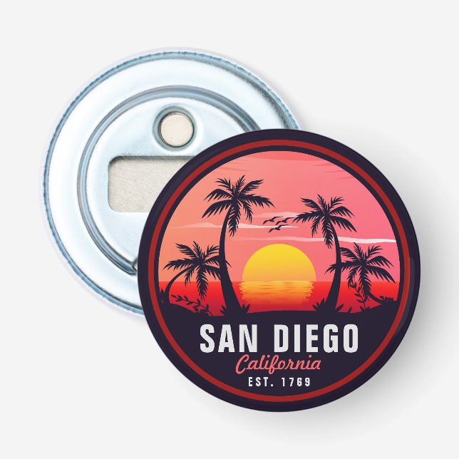 Décapsuleur San Diego California Sunset Vacation Souvenirs 80s (Devant)