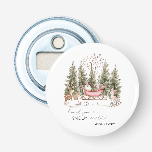 Décapsuleur Santa Claus, Sleigh, Présents Noël de forêt (Devant)