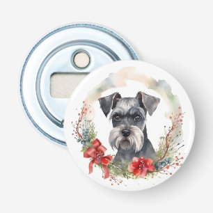 Décapsuleur Schnauzer Christmas Wreath Festive Pup