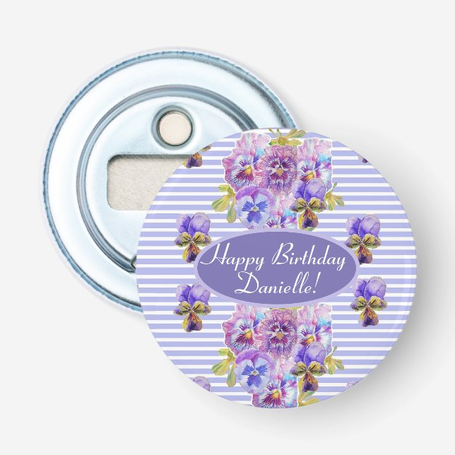 Décapsuleur Shabby Rose Rose Floral Tea Party violet (Devant)