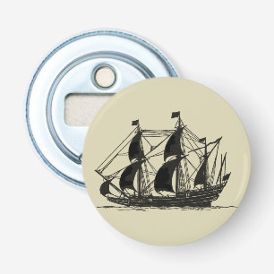 Décapsuleur Silhouette du navire avec voiles de billage