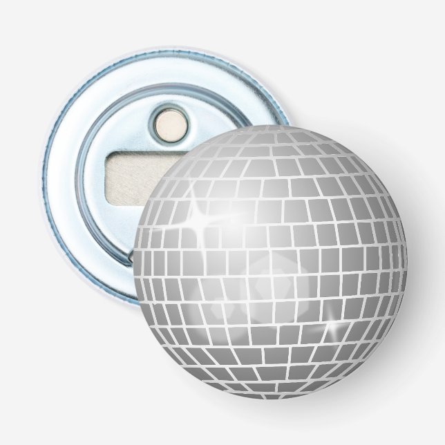 Décapsuleur Silver Disco Ball Retro les années 70 (Devant)