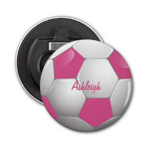 Décapsuleur Soccer Ball Pink and White