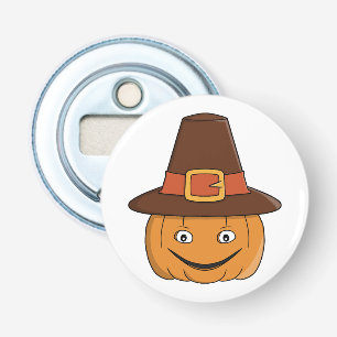Décapsuleur Sourire de citrouille de pèlerin de Thanksgiving