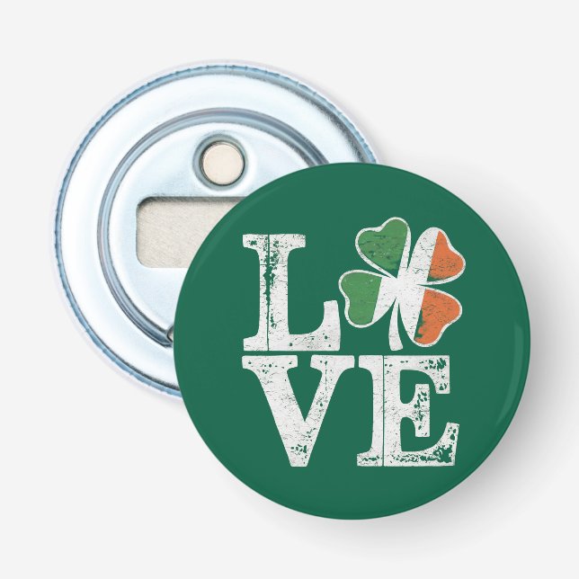 Décapsuleur St Patrick Love Chance Irlande Trèfle Vert  (Devant)