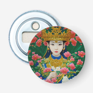 Décapsuleur Style vintage Asiatique Abstraite fille avec fleur