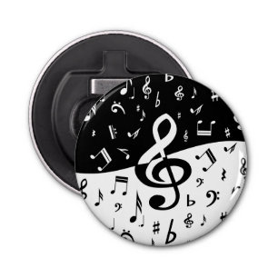 Décapsuleur Stylish Treble Clef Wave Black and White