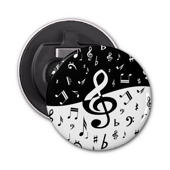Décapsuleur Stylish Treble Clef Wave Black and White (Devant)