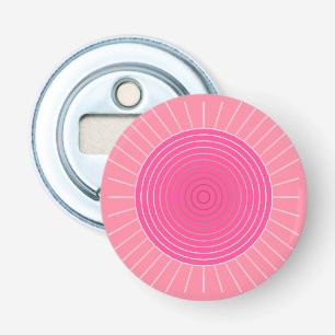 Décapsuleur Sunburst géométrique moderne - Tons de Coral rose