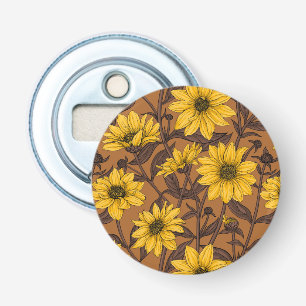 Décapsuleur Sunroot, tournesol sauvage en jaune et marron