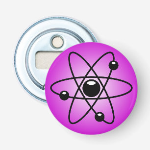 Décapsuleur Symbole atomique sur un arrière - plan rose