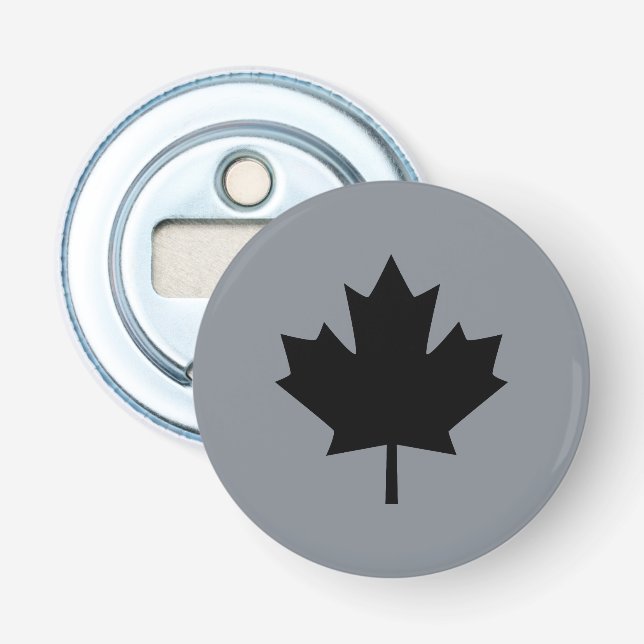 Décapsuleur Symbole canadien de feuille d'érable noire (Devant)