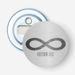 Décapsuleur Symbole d'infini sur la texture métallique de Faux