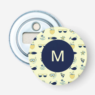 Décapsuleur Symboles d'été tendance Motif Monogramme