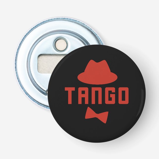 Décapsuleur Tango argentin rouge Fedora et danseuse de Cravate (Devant)