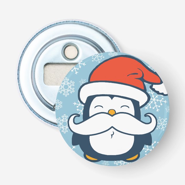 Décapsuleur Tendance de moustache de pingouin de Noël (Devant)