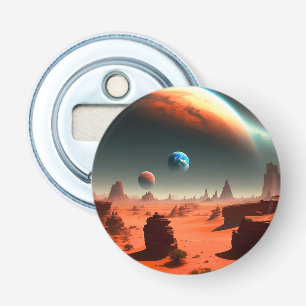 Décapsuleur Terre C'Est Mars Appelant, Ouvrant Une Bouteille