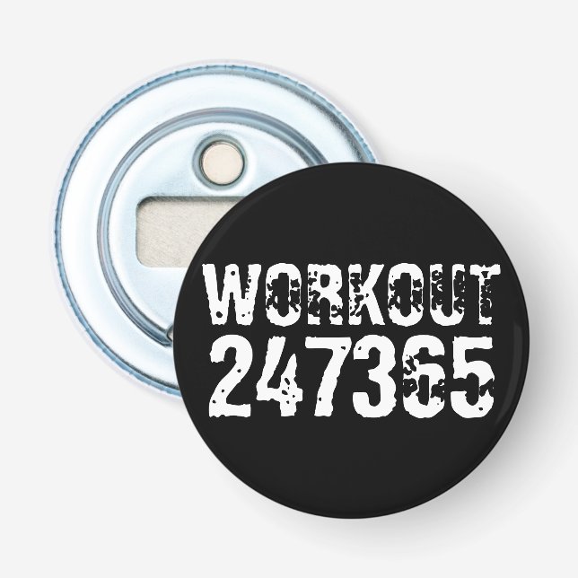 Décapsuleur Texte usé et rayé Workout 247365 blanc (Devant)