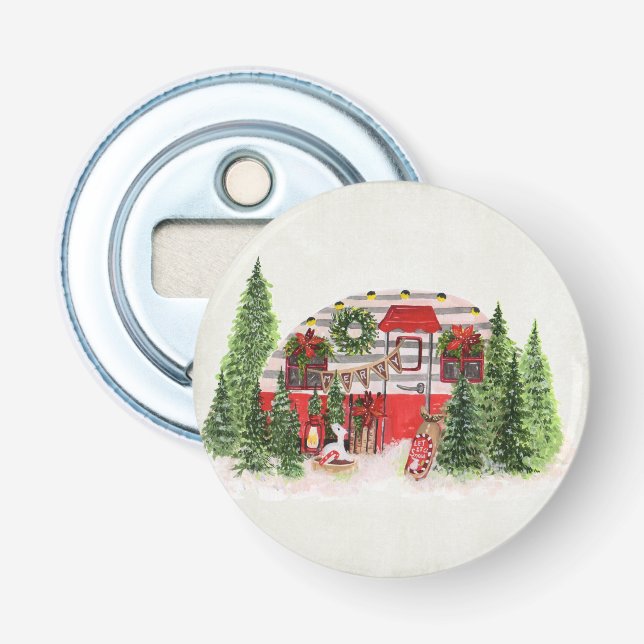 Décapsuleur Thème extérieur du camping de Noël Trailer (Devant)
