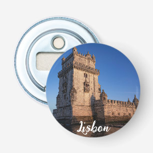 Décapsuleur Tour Belem au coucher du soleil à Lisbonne, Portug