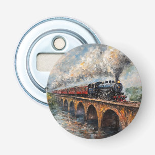 Décapsuleur Train à vapeur sur un pont - Peinture à l'huile