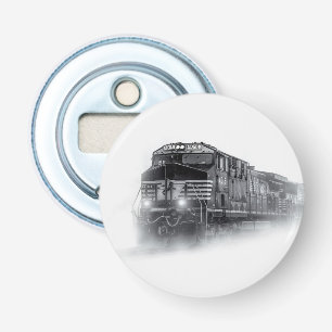 Décapsuleur Trains de train noir et blanc