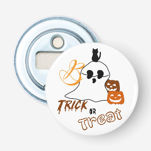 Décapsuleur Trick Or Treat Boo avec chat et citrouille derrièr
