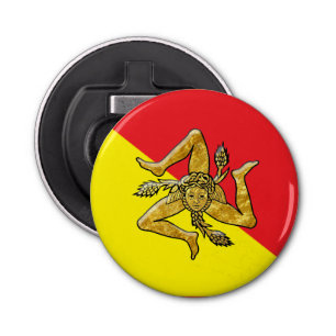 Décapsuleur Trinacria sicilien et drapeau