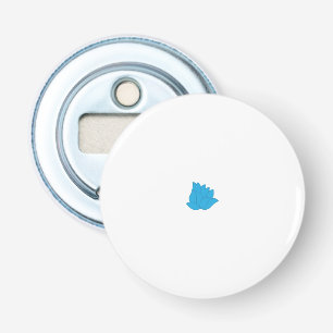Décapsuleur un dessin d'une fleur bleue sur fond blanc