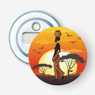 Décapsuleur Une belle femme africaine Silhouette sur les solei