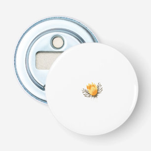 Décapsuleur une fleur jaune avec des feuilles sur un arrière -