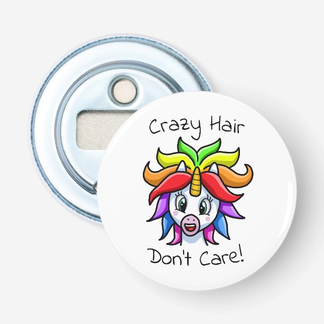 Décapsuleur Unicorn Crazy Hair ne s'en fiche pas drôle (Devant)