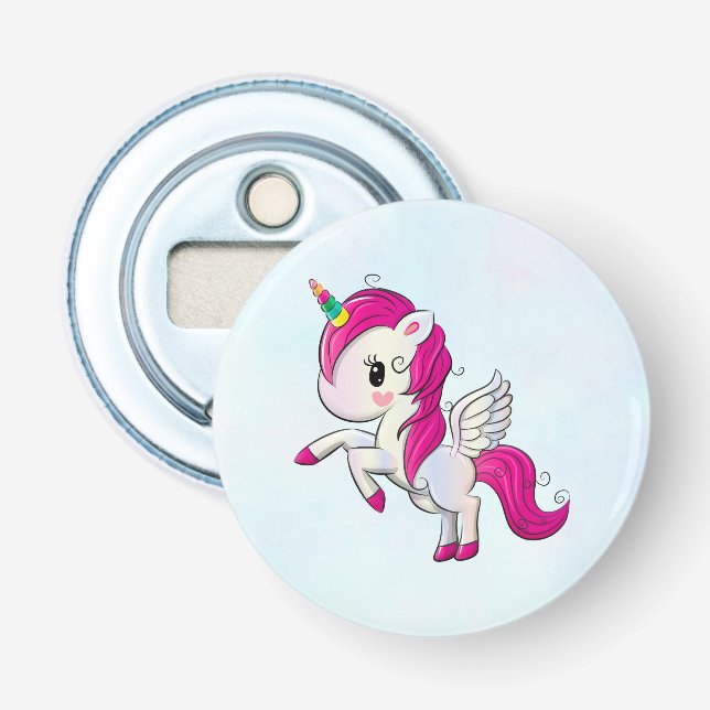 Décapsuleur Unicorne rose mignonne avec ailes (Devant)